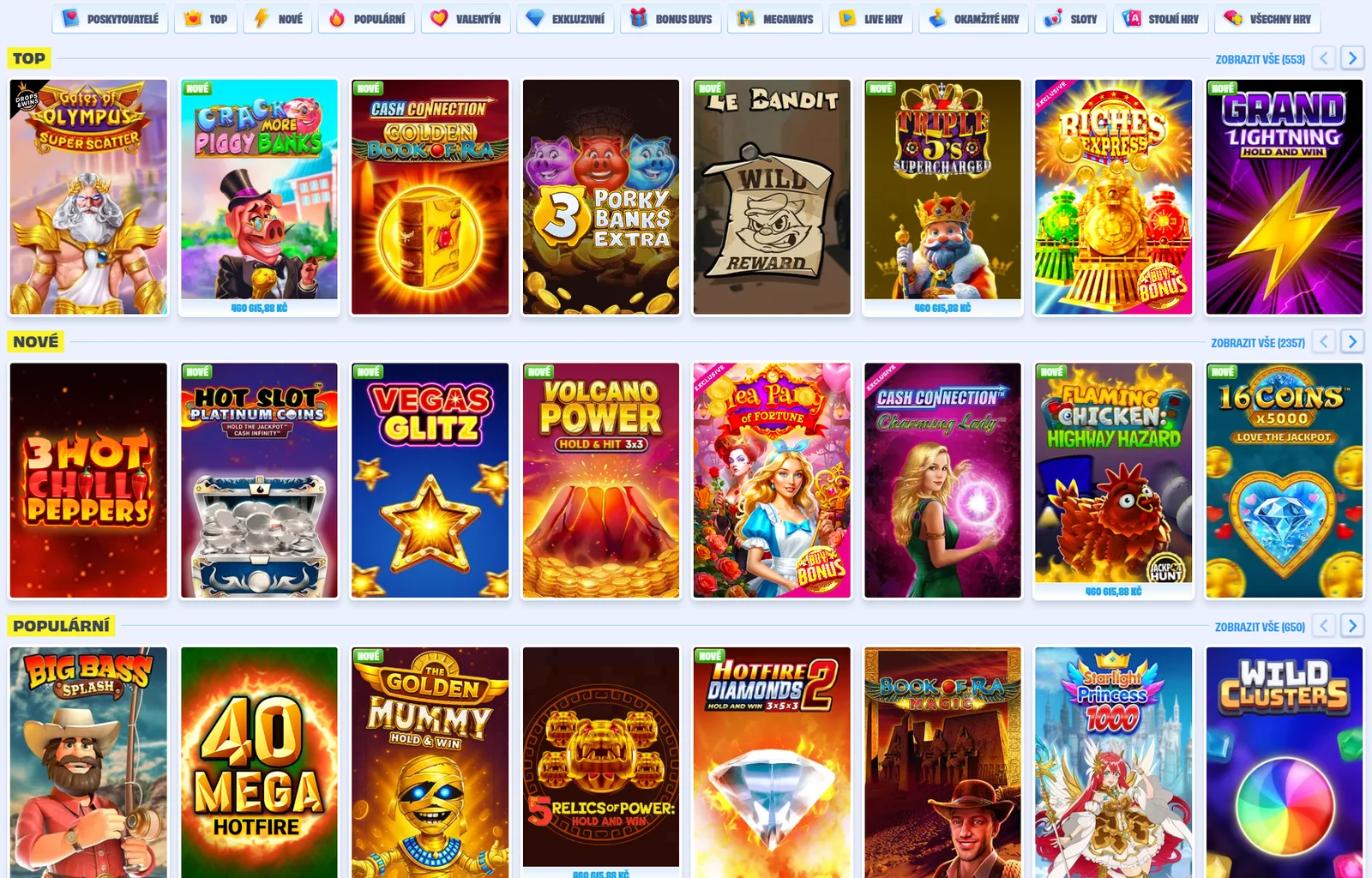 OnlySpins herní lobby